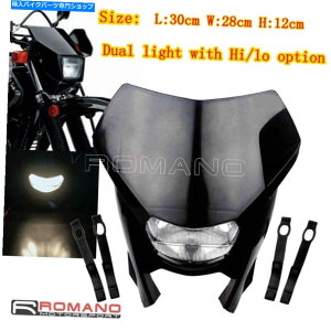 Headlight z_XYLGf[X|[c_[goCÑgNXwbhCgto[}Eg12V Motocross Headlight w/ Rubber Mount For Honda Suzuki Enduro Sport Dirt Bike 12V