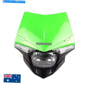 Headlight 12V�O���[�����j�o�[�T���I�[�g�o�CMX�w�b�h���C�gLED���C�g�_�[�g�s�b�g�o�C�N�v��ATV�N�A�b�h 12V Green Universal Motorcycle MX Headlight Led Light Dirt Pit Bike pro ATV QUAD�y���s�A���i�z