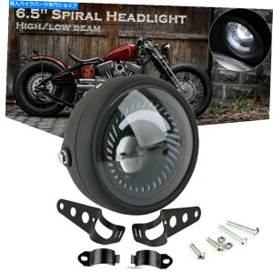 Headlight �J�t�F���[�T�[�p�{�o�[�o�C�N6.5 LED�w�b�h���C�g�X�p�C�����T�C�h�}�E���g�u���P�b�g For Cafe Racer Bobber Motorcycle 6.5 LED Headlight Spiral Side Mount Bracket�y���s�A���i�z