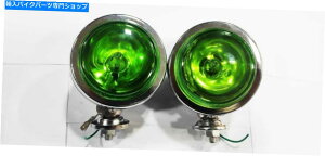 Headlight �����u���b�^ /�x�X�p���j�o�[�T��2�O���[��4 �X�|�b�g���C�g�N�����P�[�X�K���X�����Y�V�@�\ LAMBRETTA / VESPA UNIVERSAL 2 GREEN 4 SPOT LIGHT CHROME CASE GLASS LENS NEW�y���s�A���i�z
