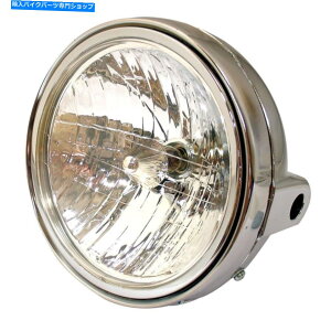 Headlight ]ԃ[^[TCNoCNjo[TAuXVFwbhCg7 ''EhN Bikeit Motorcycle Motorbike Universal ABS Shell Headlight 7'' Round Chrome