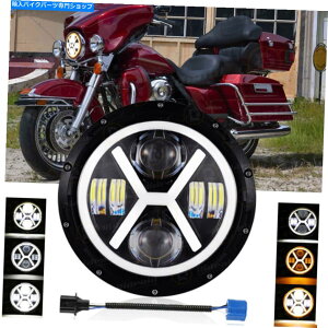 Headlight n[[_rbh\z_}nI[goCp7C`LEDwbhCgvWFN^[DRL 7" inch LED Headlight Projector DRL for Harley-Davidson Honda Yamaha Motorcycle