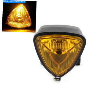 Headlight 12VgCAOI[goCwbhCgn[[pJX^`bp[{o[Ao[ 12V Triangle Motorcycle Headlight Lamp For Harley Custom Chopper Bobber Amber