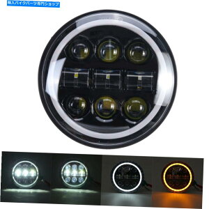 Headlight 5-3/4 "5.75"[^[TCNvWFN^[LEDwbhCgV[OHI-LOr[n[Ov 5-3/4" 5.75" Motorcycle Projector LED Headlight Sealed Hi-Lo Beam Halo Ring Lamp