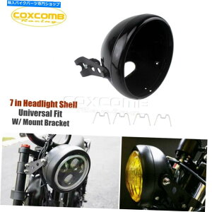Headlight 7 ''�I�[�g�o�C�w�b�h���C�g�n�E�W���O�J�o�[�d���o�P�b�g�V�F���A�Z���u���t���u���P�b�g 7'' Motorcycle Headlight Housing Cover Bulb Bucket Shell Assemblies w/ Bracket�y���s�A���i�z