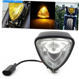 Headlight 12VgCAOI[goCn[[`bp[{o[JX^pNAwbhCgv 12V Triangle Motorcycle Clear Headlight Lamp for Harley Chopper Bobber Custom