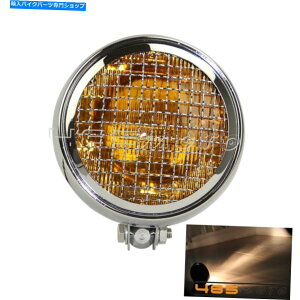 Headlight �w�b�h���C�g���b�V���O�������g���r���e�[�W�w�b�h�����v�̃n�[���[�J�X�^���̃I�[�g�o�C5.75 Motorcycle 5.75 in Headlight Mesh Grill Retro Vintage Headlamp For Harley Custom�y���s�A���i�z