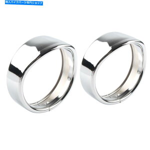 Headlight N4.5 "pXCgvvgOx[oCU[Jo[tBbgn[[2pcs Chrome 4.5" Passing Lights Lamp Trim Ring Bezel Visor Cover Fit Harley 2pcs
