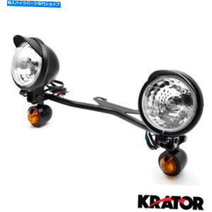 Headlight �h���C�r���O���C�g�Ɖ�]�M���̂���u���b�N���C�g�o�[�u�����J�[�C���W�P�[�^�[�c�[�����O Black Light Bar with Driving Lights & Turn Signals Blinkers Indicators Touring