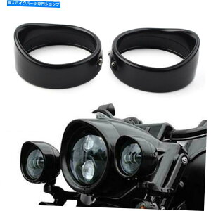 Headlight 4.5 "pXCgvvgOx[oCU[Jo[ubNtBbgn[[FLHT FLHR 4.5" Passing Lights Lamp Trim Ring Bezel Visor Cover Black Fit Harley FLHT FLHR