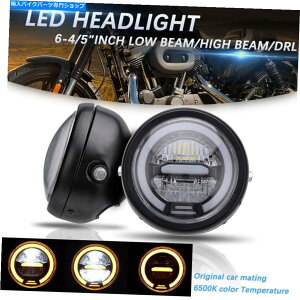 Headlight 6.5 �I�[�g�o�CLED�w�b�h���C�gDRL�A���o�[���C�g�J�t�F���[�T�[�{�o�[�`���b�p�[ 6.5 Motorcycle LED Headlight DRL Amber Light For Cafe Racer Bobber Chopper�y���s�A���i�z