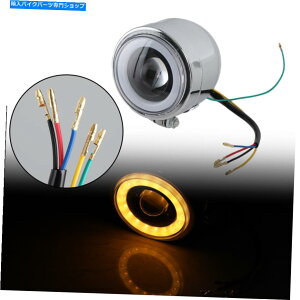 Headlight ���j�o�[�T���I�[�g�o�CLED�w�b�h���C�g�v���W�F�N�^�[�����YATV�p�J�t�F���[�T�[�C�G���[F1 Universal Motorcycle LED Headlight Projector Lens ATV for Cafe Racer Yellow F1�y���s�A���i�z