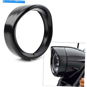Headlight 7 "wbhCgpbVOCgvgOoCU[Jo[tBbgn[[ubN 7" Headlight Passing Lights Lamp Decorate Trim Ring Visor Cover Fit Harley Black