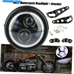 Headlight 6.5 LED���[�^�[�T�C�N���w�b�h���C�g�z���C�g�G���W�F���A�C�Y�n�[���[�����O�n�[���[�J�t�F���[�T�[ 6.5 LED Motorcycle Headlight White Angel Eyes Halo Ring for Harley Cafe Racer�y���s�A���i�z