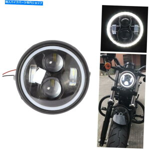 Headlight 6.5�C���`�t�����g�I�[�g�o�C�w�b�h���C�g���E���h�n�[���[�J�t�F���[�T�[�p�̃w�b�h�����v�o���u 6.5inch Front Motorcycle Headlight Round LED Headlamp Bulb For Harley Cafe Racer�y���s�A���i�z