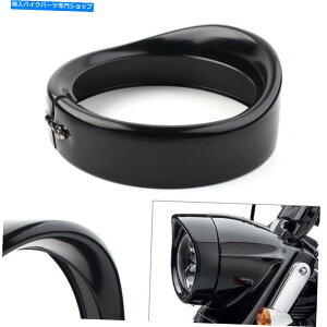 Headlight 7 "wbhCgpbVOCgvgOoCU[Jo[n[[ubN 7" Headlight Passing Lights Lamp Decorate Trim Ring Visor Cover for Harley Black