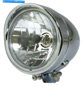 Headlight ]ԃN4 1/2 "eۃ{gX^bh}EgEhVOnQwbhCgH4 BikeIt Chrome 4 1/2" Bullet Bottom Stud Mount Round Single Halogen Headlight H4