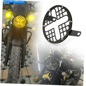 Headlight JX^jo[ToCNwbhCgvbVOJo[}XNc[O Custom Universal Retro Motorcycle Headlight Lamp Mesh Grille Cover Mask Touring