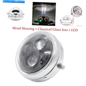 Headlight 6.5 LED�w�b�h���C�g���[�^�[�T�C�N���J�t�F���[�T�[�w�b�h�����v�v���W�F�N�^�[�n�C/���[���C�g40W 6.5LED Headlight Motorcycle Cafe Racer Head Lamp Projector high/low Light 40W�y���s�A���i�z