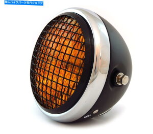 Headlight 6.5 "nQI[goCwbhCgWO - }bgubNNOXubNAo[ 6.5" Halogen Motorcycle Headlight w Grill - Matte Black Chrome Gloss Black Amber
