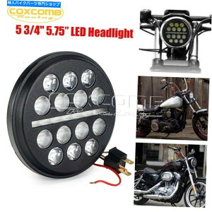 Headlight 5-3/4 "5.75 ''ۂubNLEDvWFN^[wbhCgDRLn[[_Cip 5-3/4" 5.75'' Round Black LED Projector Headlight DRL Motorcycle for Harley Dyna