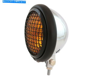Headlight 5.75 "Ot{g}EgwbhCg - N}bgOXubNAo[ 5.75" Bottom Mount Headlight w/ Grill - Chrome Matte Gloss Black Amber