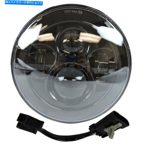Headlight 7 ���[�^�[�T�C�N���u���b�N�v���W�F�N�^�[�f�C���[�J�[�w�b�h���C�g�n�[���[�̂��߂�HI/LO LED���C�g 7 Motorcycle Black Projector Daymaker Headlight Hi/Lo LED Light For Harley�y���s�A���i�z