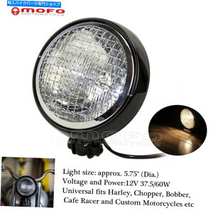 Headlight ���E���h5.75''''mesh�O�����n�[���[�`���b�p�[�J�t�F���[�T�[�p���g���w�b�h���C�g�����v�J�X�^���J�X�^�� Round 5.75''Mesh Grill Retro Headlight Lamp Custom For Harley Chopper Cafe Racer�y���s�A���i�z