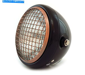 Headlight 6.5 �T�C�h�}�E���g�n���Q�����[�^�[�T�C�N���w�b�h���C�g�t���O���� - �O���X�u���b�N�u�����Y 6.5 Side Mount Halogen Motorcycle Headlight w/ Grill - Gloss Black Bronze�y���s�A���i�z