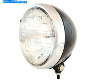 Headlight 7 "{g}EgwbhCgI[goCJX^X|bgCg - OXubNNNA 7" Bottom Mount Headlight Motorcycle Custom Spotlight - Gloss Black Chrome Clear