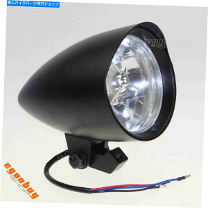 Headlight I[goCNVbN4-1/2 "H4eۃwbhCg_CiX|[cX^[{o[`bp[ Motorcycle Classic 4-1/2" H4 Bullet Headlight For Dyna Sportster Bobber Chopper