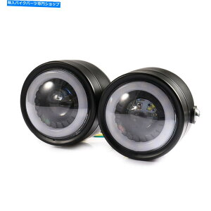 Headlight �I�[�g�o�C�c�C���f���A��LED�w�b�h���C�g�_�u���A���o�[�G���W�F���A�C�Y�����v�w�b�h�����v�c�[�����O Motorcycle Twin Dual LED Headlight Double Amber Angel Eyes Lamp Headlamp Touring�y���s�A���i�z