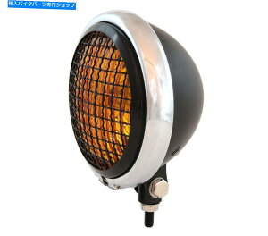 Headlight 5.75 "Ot{g}EgwbhCg - }bgOXubNNAo[ 5.75" Bottom Mount Headlight w/ Grill - Matte Gloss Black Chrome Amber