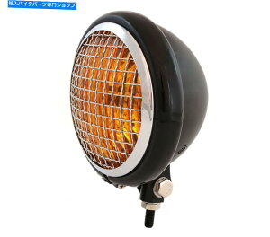 Headlight 5.75 "Ot{g}EgwbhCg - }bgOXubNNAo[ 5.75" Bottom Mount Headlight w/ Grill - Matte Gloss Black Chrome Amber