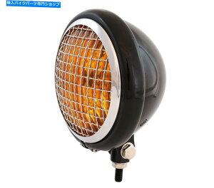 Headlight 5.75 "[^[TCN{g}EgwbhCgtwbhCg - OXubNNAo[ 5.75" Motorcycle Bottom Mount Headlight w/ Grill - Gloss Black Chrome Amber
