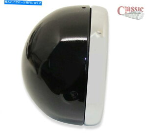 Headlight [JXubNwbhCgVFN5.3/4Xg[gXNu[X^C Lucas Black Headlight Shell & Chrome Rim 5.3/4 Street Scrambler Style