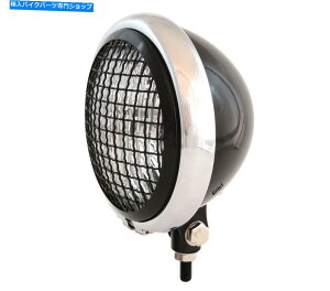 Headlight 5.75 "JX^I[goC{g}EgwbhCgtwbhCg - OXubNN 5.75" Custom Motorcycle Bottom Mount Headlight w/ Grill - Gloss Black Chrome