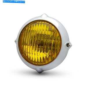 Headlight �o�C�N�w�b�h���C�g�w�b�h�����v5.5 �J�X�^���v���W�F�N�g - ���F�̃����Y�Ō������ꂽ Motorbike Headlight Headlamp 5.5 Custom Project - Polished with Yellow Lens�y���s�A���i�z