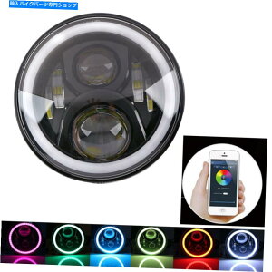 Headlight �W�[�v�����O���[JK TJ LJ HALO RGB 7 '' LED�w�b�h���C�gDRL���C�g�R���{�L�b�g�̂��߂�1x 1X For Jeep Wrangler JK TJ LJ Halo RGB 7'' LED Headlights DRL Lights Combo Kit