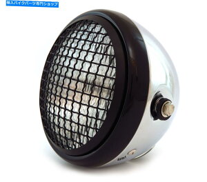 Headlight 6.5 "nQI[goCwbhCgtO - NOXubN}bgubN 6.5" Halogen Motorcycle Headlight w/ Grill - Chrome Gloss Black Matte Black