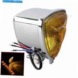 Headlight I[goCBe[WgCAONH4_Ci{o[`bp[pnQq[Cg Motorcycle Vintage Triangle Chrome H4 Halogen Healight For Dyna Bobber Chopper