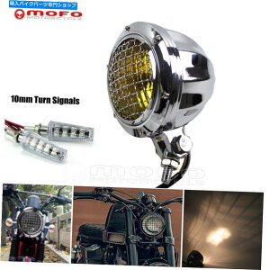 Headlight HI/LO�r�[���w�b�h�����v�O�����̃`���b�p�[�J�t�F���[�T�[�̃I�[�g�o�CH4�w�b�h���C�g4.5 Motorcycle H4 Headlight 4.5 in HI/LO BEAM Headlamp Grill For Chopper Cafe Racer�y���s�A���i�z