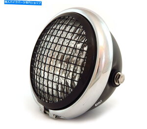 Headlight 5.75 "nQI[goCwbhCgtO - }bgubN - N - OXubN 5.75" Halogen Motorcycle Headlight w/ Grill - Matte Black - Chrome - Gloss Black