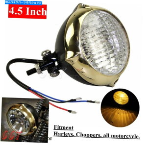 Headlight �I�[�g�o�C4.5 �w�b�h���C�g�x�C�cH4�J�t�F���[�T�[�`���b�p�[�p�̍�����r�[���w�b�h�����v Motorcycle 4.5 Headlight Bates H4 High Low Beam Headlamp for Cafe Racer Chopper�y���s�A���i�z