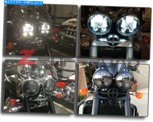 Headlight 2x 5.75 5-3/4 "LEDwbhCgH4nC/[I[goC̃gCAtPbgIIĨtBbg 2x 5.75 5-3/4" LED Headlights H4 High/Low Motorcycle Fit for Triumph Rocket III