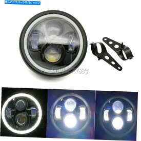 Headlight 6.5 "LEDプロジェクターヘッドライトエンジェルアイ +ホンダヤマハスズキのブラケット 6.5" LED Projector Headlight Angel Eye +Bracket For Honda Yamaha Suzuki