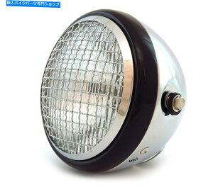 Headlight 6.5 "TCh}EgnQI[goCwbhCgtO - NOXubN 6.5" Side Mount Halogen Motorcycle Headlight w/ Grill - Chrome Gloss Black