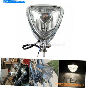 Headlight n[[`bp[JtF[T[p̃I[goCN[gCAOgX^CwbhCg Motorcycle Chrome Triangle Retro Style Headlight For Harley Chopper Cafe Racer