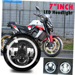 Headlight 7C`vWFN^[wbhCgn[DRL LED HI/LOr[wbhvI[goC_[goCN 7inch Projector Headlight Halo DRL LED Hi/Lo Beam Headlamp Motorcycle Dirt bike