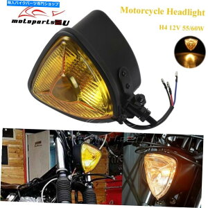 Headlight Ao[gCAOI[goCwbhCgwbhvv{g}Egn[[`bp[ Amber Triangle Motorcycle Headlight Head Lamp Bottom Mount For Harley Chopper